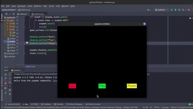 Pygame Creating Buttons смотреть онлайн