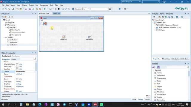 Main Menu In Delphi. Embarcadero.