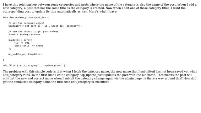 Wordpress: Update post title with category name after editing a category смотреть онлайн