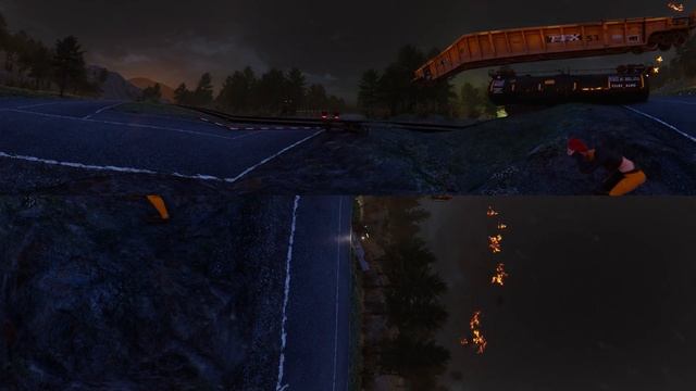 360 video CAR IS STUCK ON TRAIN TRACKS. TRAIN ACCIDENT & DERAILMENT Virtual Reality 4K смотреть онлайн