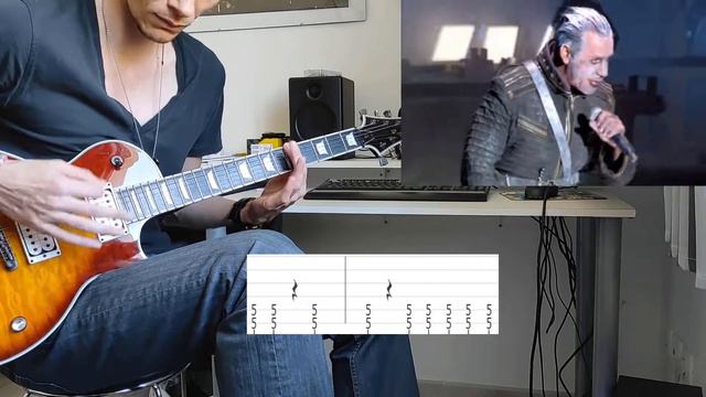 Ramm4 Live - Rammstein Guitar Cover - Tabs on screen смотреть онлайн