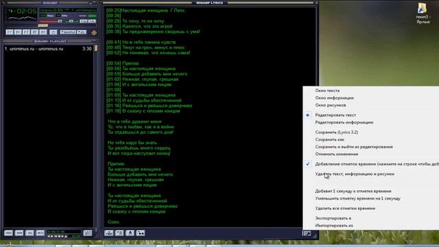 встраиваем текст в mp3 минусовку. Плагин MiniLyrics для WinAmp. смотреть онлайн