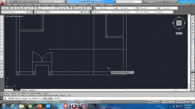 2D home plan layout in autocad 2013 смотреть онлайн