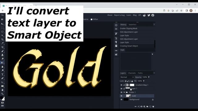 Easy GOLDEN TEXT in Browser | PHOTOPEA TUTORIAL смотреть онлайн