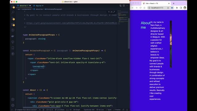 Build a portfolio website in React #4 About | Text reveal animations смотреть онлайн