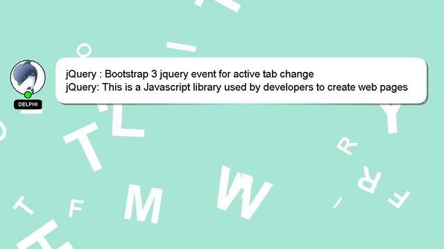 jQuery : Bootstrap 3 jquery event for active tab change смотреть онлайн