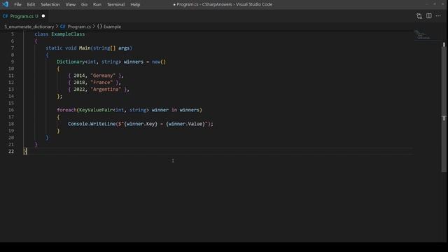 Iterate over a Dictionary in C# смотреть онлайн