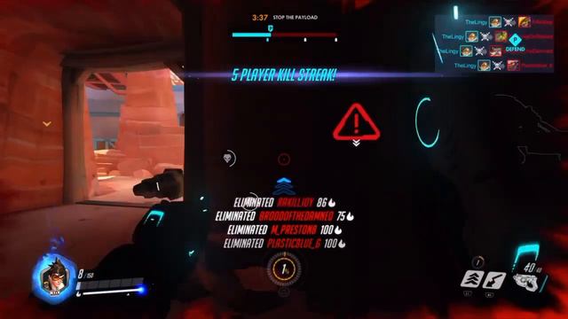 Overwatch - Tracer 5 player kill смотреть онлайн