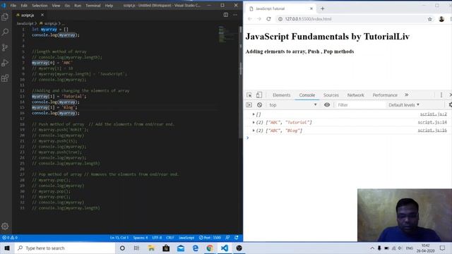 Lecture 6.14: Javascript ES6 Array | push() | pop() | Array in Javascript | ECMAScript2015 Tutorial смотреть онлайн