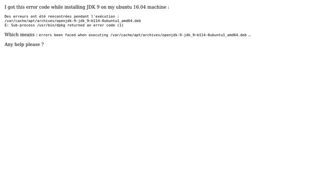 Ubuntu: dpkg error code (1) смотреть онлайн