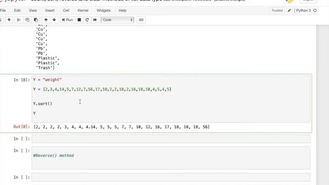 Python programming# List data type# Count (x), sort(), reverse(), clear () methods......... смотреть онлайн