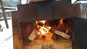 Мини русская печь из ванны заработала