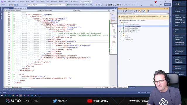 Uno Platform Live Coding: looking at a ResourceDictionary events, then an empty VisualState issue! смотреть онлайн