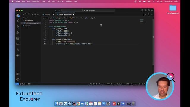 Creating a Virtual Assistant in python, openai tutorial 3 | a soundrecorder with sounddevice смотреть онлайн
