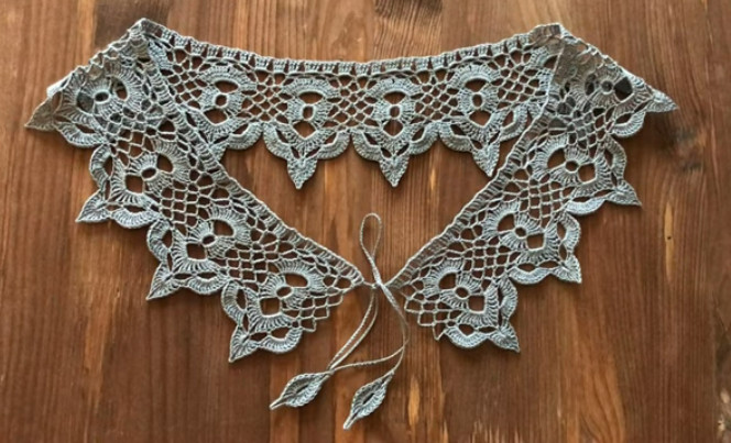 Вязание крючком: Элегантный ажурный воротничок крючком для школьниц и любительниц бохо стиля смотреть онлайн