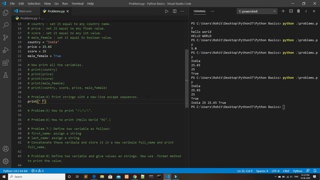Python Basics | String and Variables | 8 Python Solved Problems смотреть онлайн