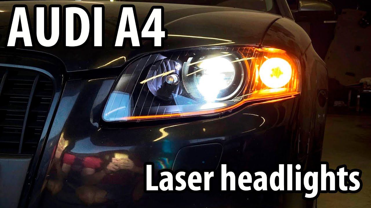 Ставим лазерную оптику Aozoom в старую AUDI A4! смотреть онлайн