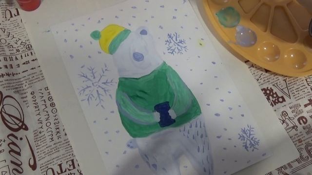 Рисуем гуашью мишку вместе с детьми ч. 2. смотреть онлайн