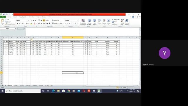 MS Excel Students Table with complete formula online class recording смотреть онлайн