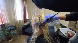 Окраска корней наращенных волос