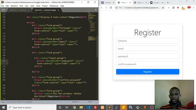 Toggle Password Visibilty in HTML Form using JavaScript (Part 1) смотреть онлайн