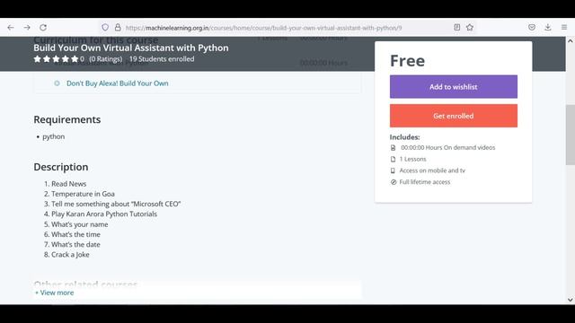 How to Build Virtual Assistant Using Python for free ? Free Courses with Certificate -Code Availabl смотреть онлайн