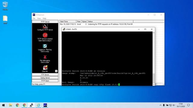 3. Como atualizar a Imagem OS firmware do Switch HP ProCurve 2615 8 PoE via TFTP? смотреть онлайн