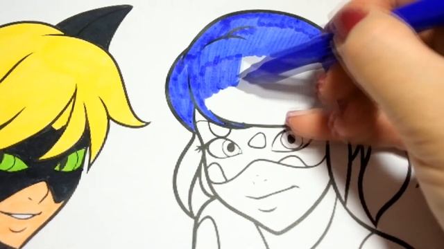 Coloring Lady Bug and Super Cat Раскраска Леди Баг и Супер Кот смотреть онлайн