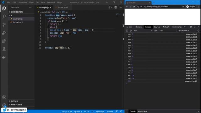 Рекурсия в JavaScript - Рекурсивные функции смотреть онлайн