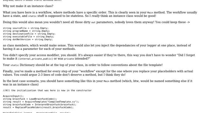 Code Review: Interpreting Brainfuck code to C#, then compiling to a .exe (3 Solutions!!) смотреть онлайн