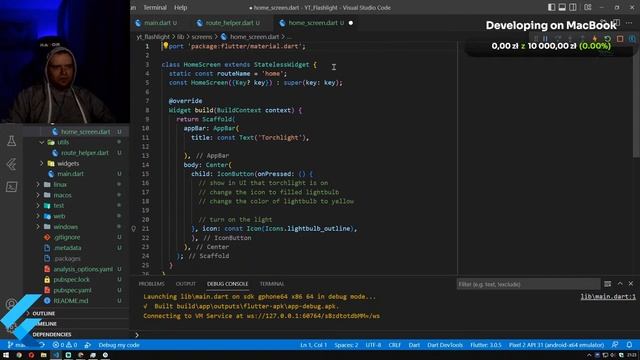 Making Flutter App LIVE #1 - Intro and Torchlight App! смотреть онлайн
