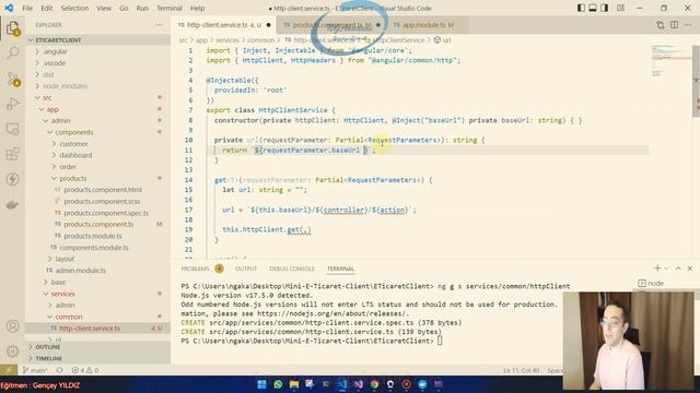 #18- Asp.NET Core 6 + Angular İle Mini E-Ticaret | Custom HttpClient Servisi Oluşturmak смотреть онлайн