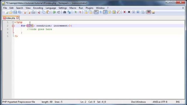 PHP beginners tutorial 18 - for loop смотреть онлайн