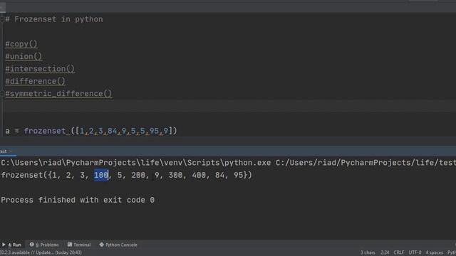 Frozenset in python смотреть онлайн