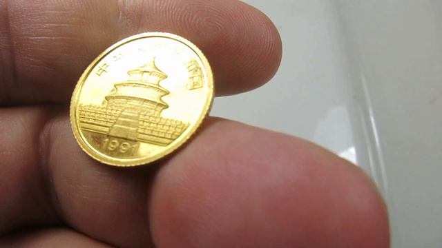 ebay sale - China 10 Yuan 1991 Panda 1/10 Oz 999 Gold Au смотреть онлайн