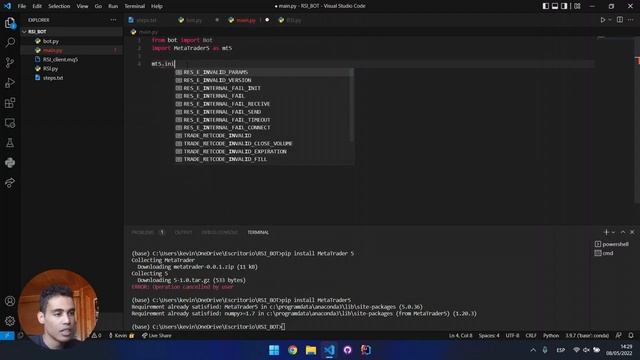 RSI PYTHON TRADING BOT!! - TAKING DATA FROM MT5 смотреть онлайн