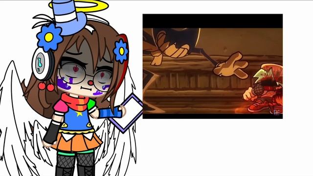 Zoey’s reaction to the Fnf vs Indie-cross (demo) :( Bendy end cutscenes | Isaplayz does gacha смотреть онлайн