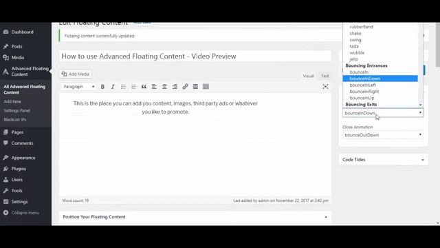 How to Use Advanced Floating Content | WordPress Plugin | Video Tutorial смотреть онлайн