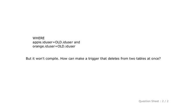 MySQL : I want a trigger to DELETE from 2 tables in MySQL смотреть онлайн
