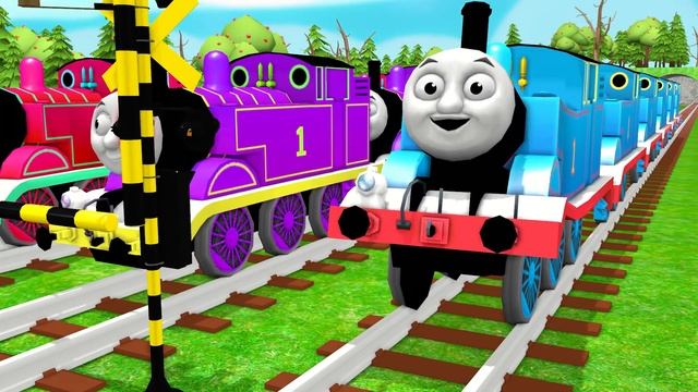 【踏切アニメ】あぶない電車 TRAIN Vs MS PACMAN Vs Nick and Tani ? 踏切 Fumikiri 3D Railroad Crossing Animation #3 смотреть онлайн