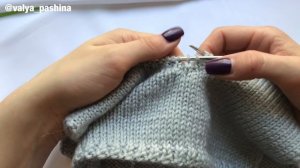 Треугольная горловина спицами / Обработка треугольной горловины спицами / V образный вырез спицами