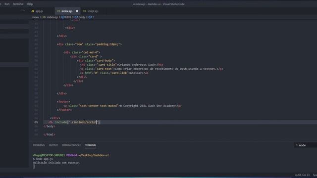Criando a interface de usuário com node e EJS. Parte 2. смотреть онлайн