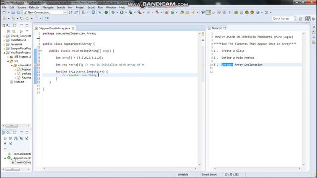 Find the Element that Appear once in Array (Mostly Asked In Interview) in Java смотреть онлайн