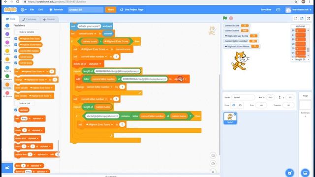 Scratch 3.0 Tutorial - Save Player Name And Score To The Cloud!
