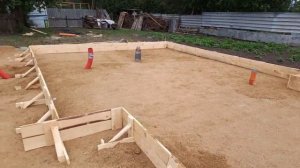 Фундаментная плита под баню с террасой.