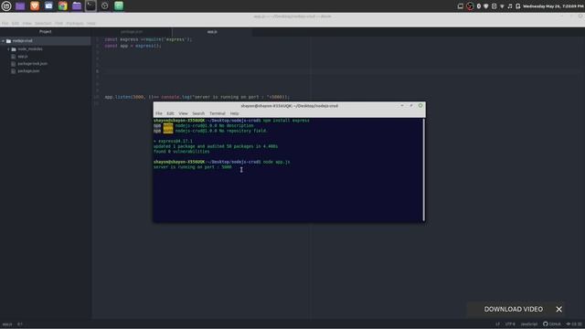 Part-2 | Node.js MySql CRUD Operation | Set Up Simple Express Server and Create a Get Request смотреть онлайн