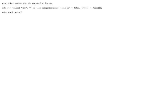 Wordpress: omit / remove '＜br＞' from category list (2 Solutions!!) смотреть онлайн