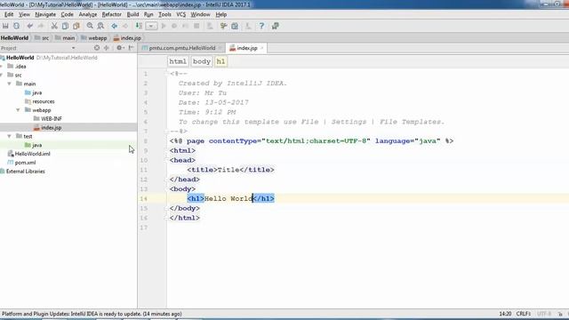 Lession 01 - Hello World using IntelliJ IDEA, maven, JBOSS смотреть онлайн