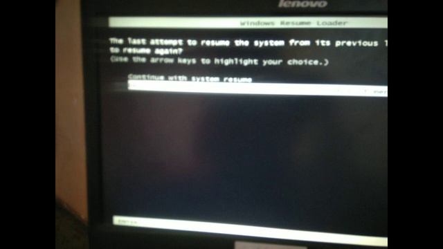 Continue with system resume/ Delete restoration data and proceed to system boot menu. смотреть онлайн