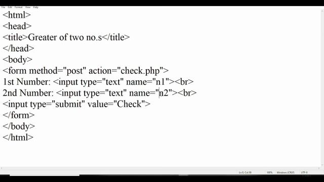 Basic PHP | find the greater of 2 numbers | Web Application Development Practical | HTML | fybscit смотреть онлайн